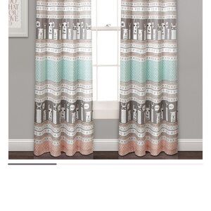 Llama stripe room darkening window curtains